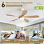 Ventilador techo inteligente 52pulg led 6 vel 5000cfm motor