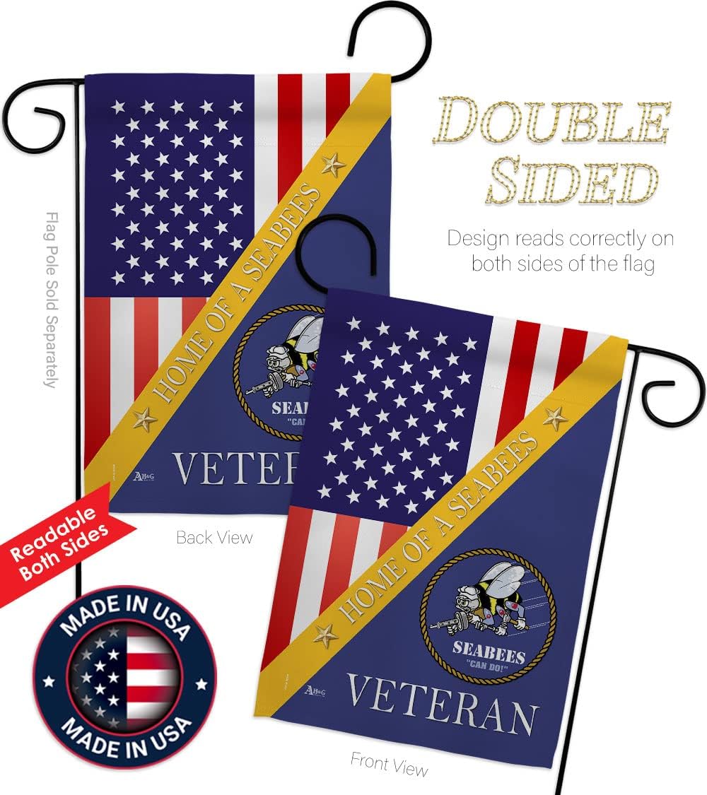 Bandera jardín Seabees USN doble cara decoración