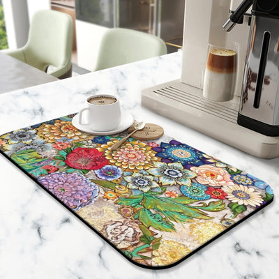 Alfombrilla de café 19 x 12 pulgadas absorbente antideslizante