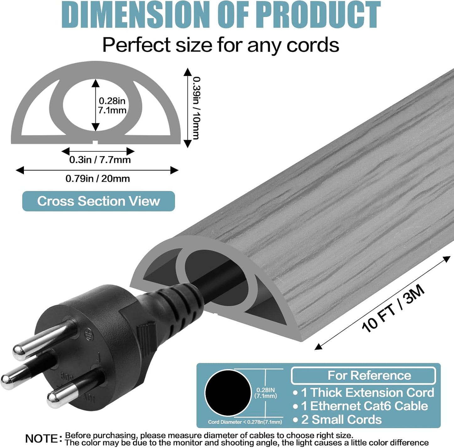 Cubierta autoadhesiva para cables 10ft evita tropiezos oficina