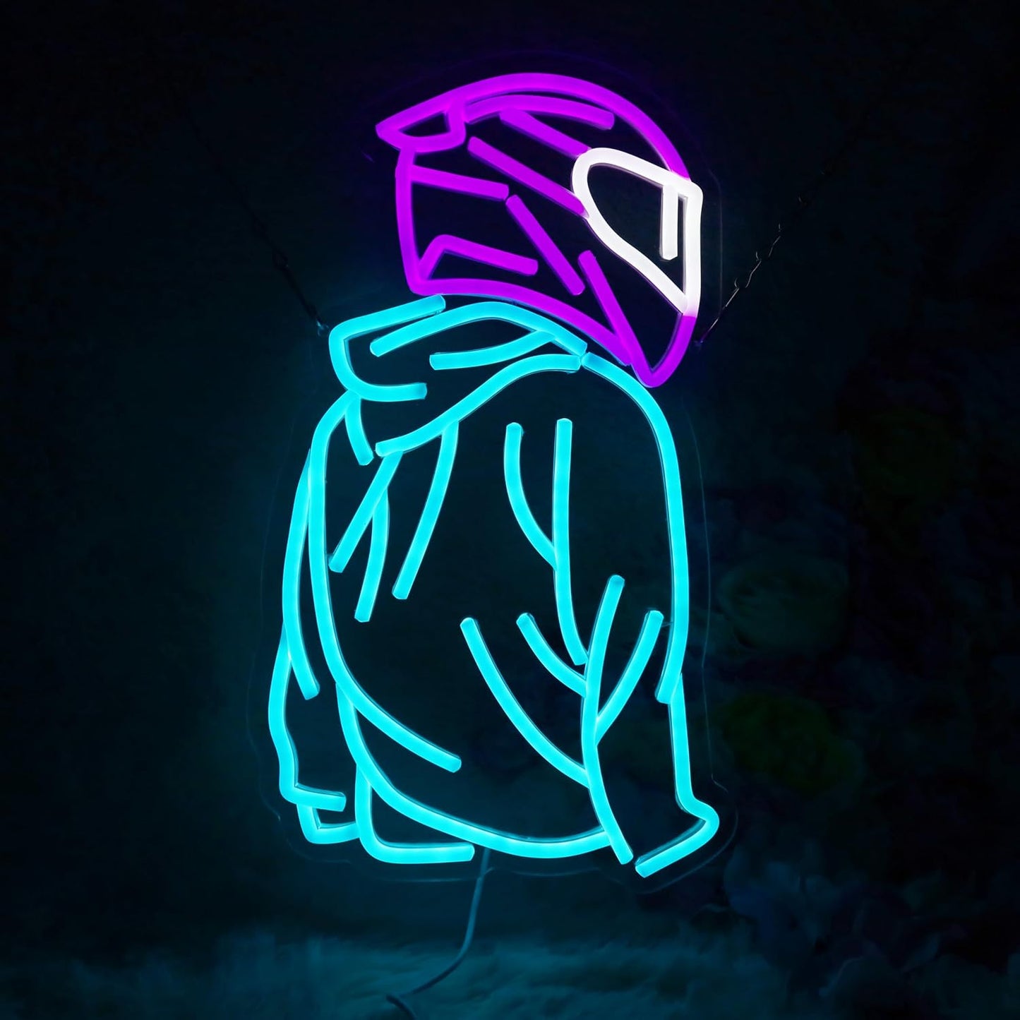 Letrero neón casco motociclista luz LED regulable