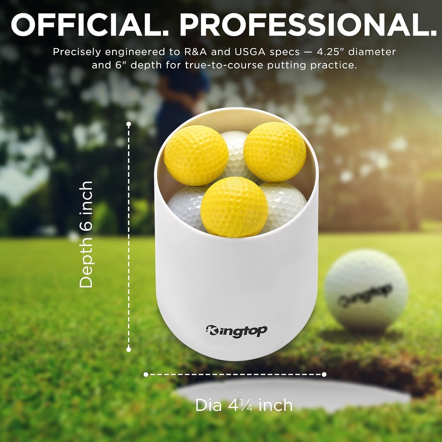Copa golf PGA/USGA 4 y 6" para putting
