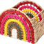 Cesta mimbre tejida jacinto arco iris con asa 9.1x
