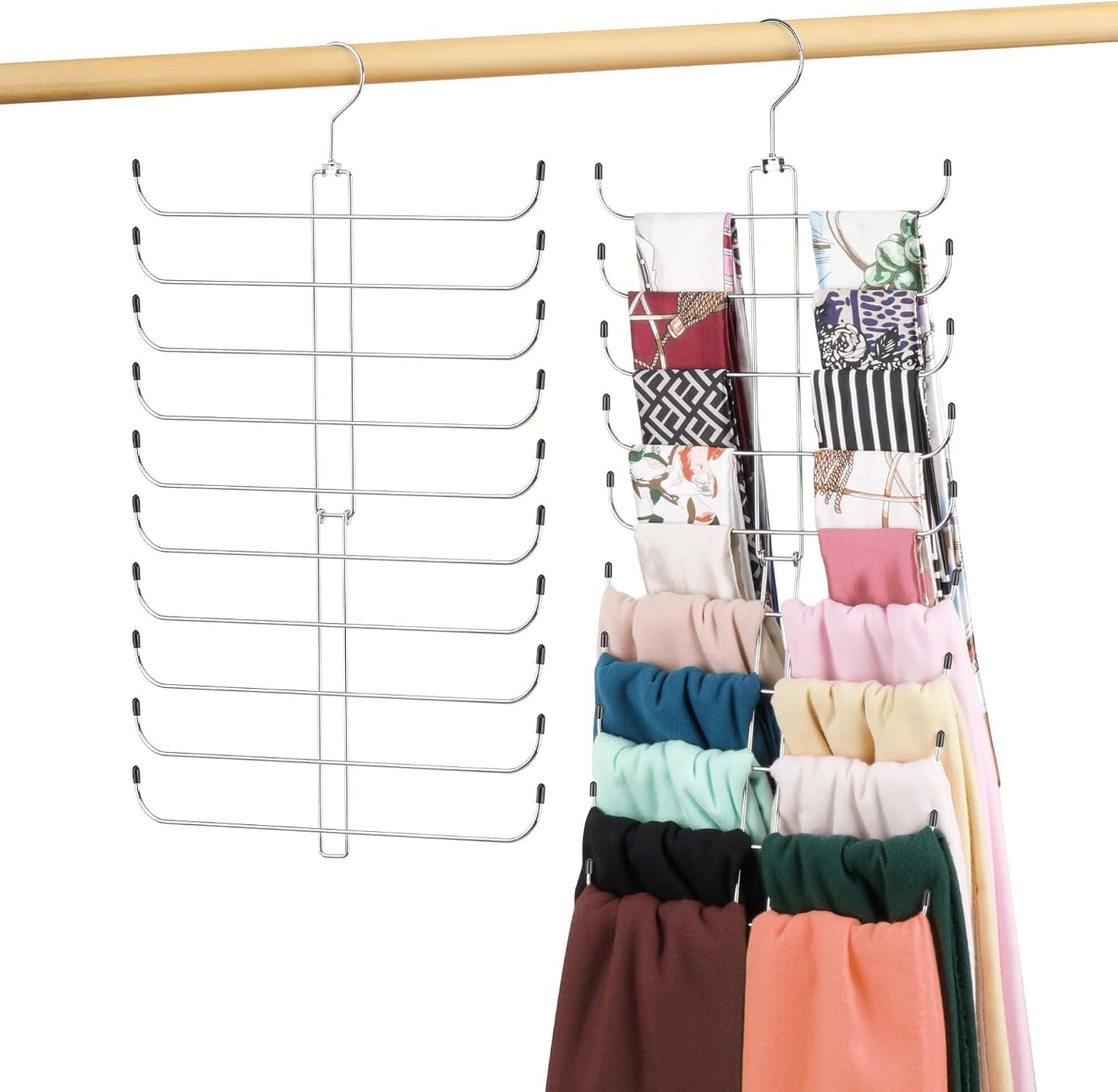 Colgador bufandas armario 20 pzas plateado