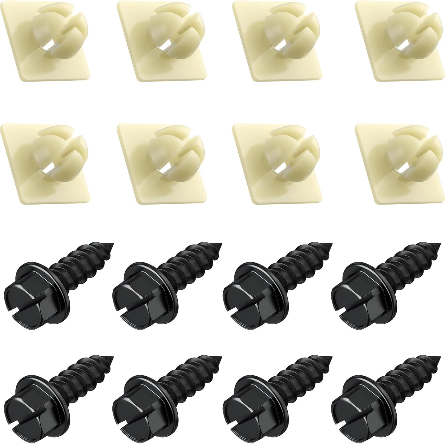 Tornillos matrícula acero inox óxido negro con nailon set 8
