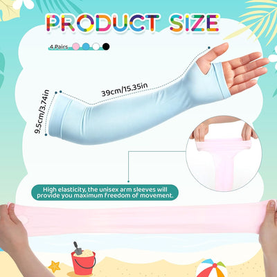 4 Pzas Mangas Protección Solar UV para Hombres y Mujeres