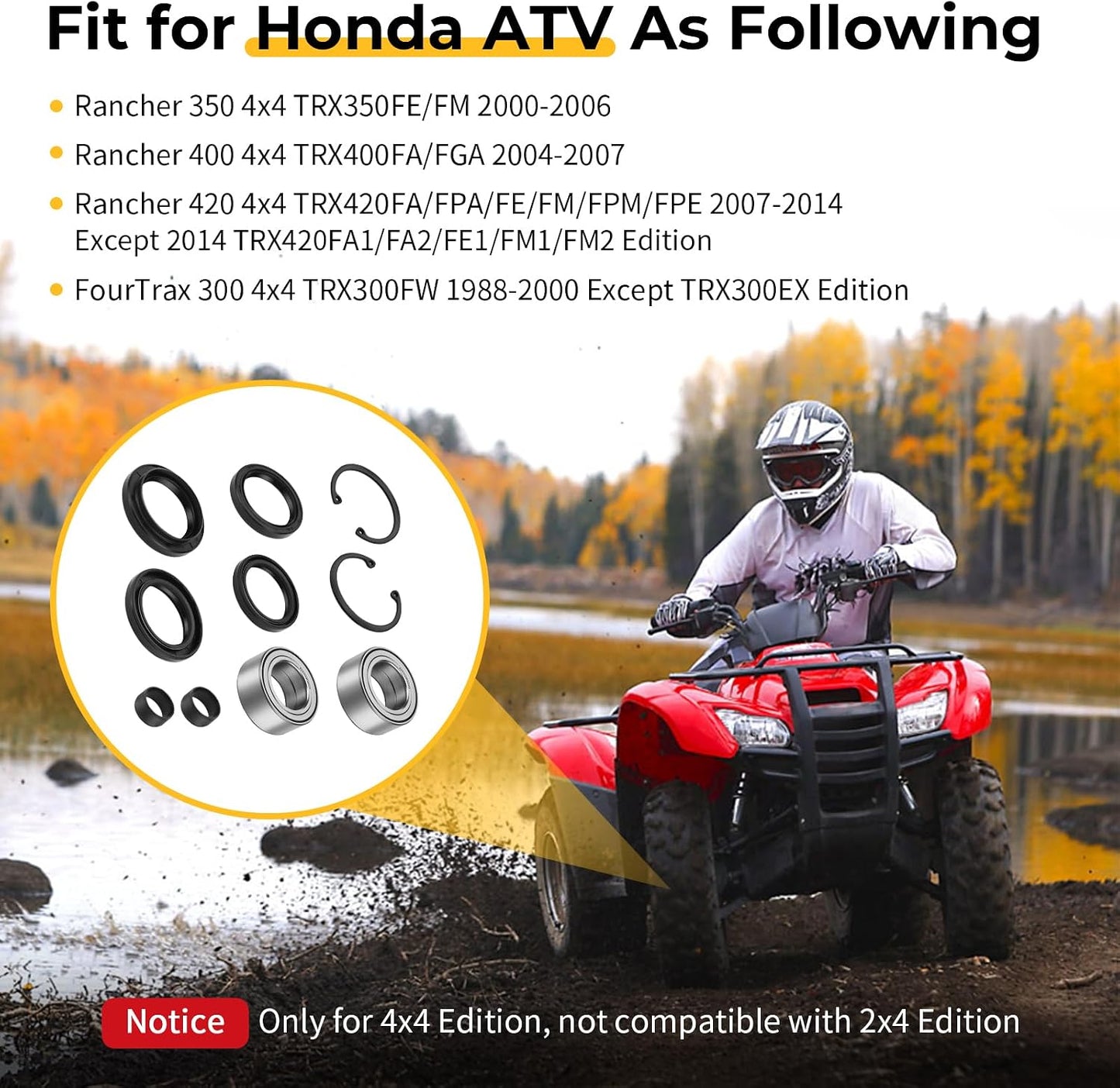 Kits rodamientos rueda delantera Honda FourTrax 300-420