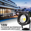 Luz paisaje LED 18W 12-24V impermeable con estaca pinchos