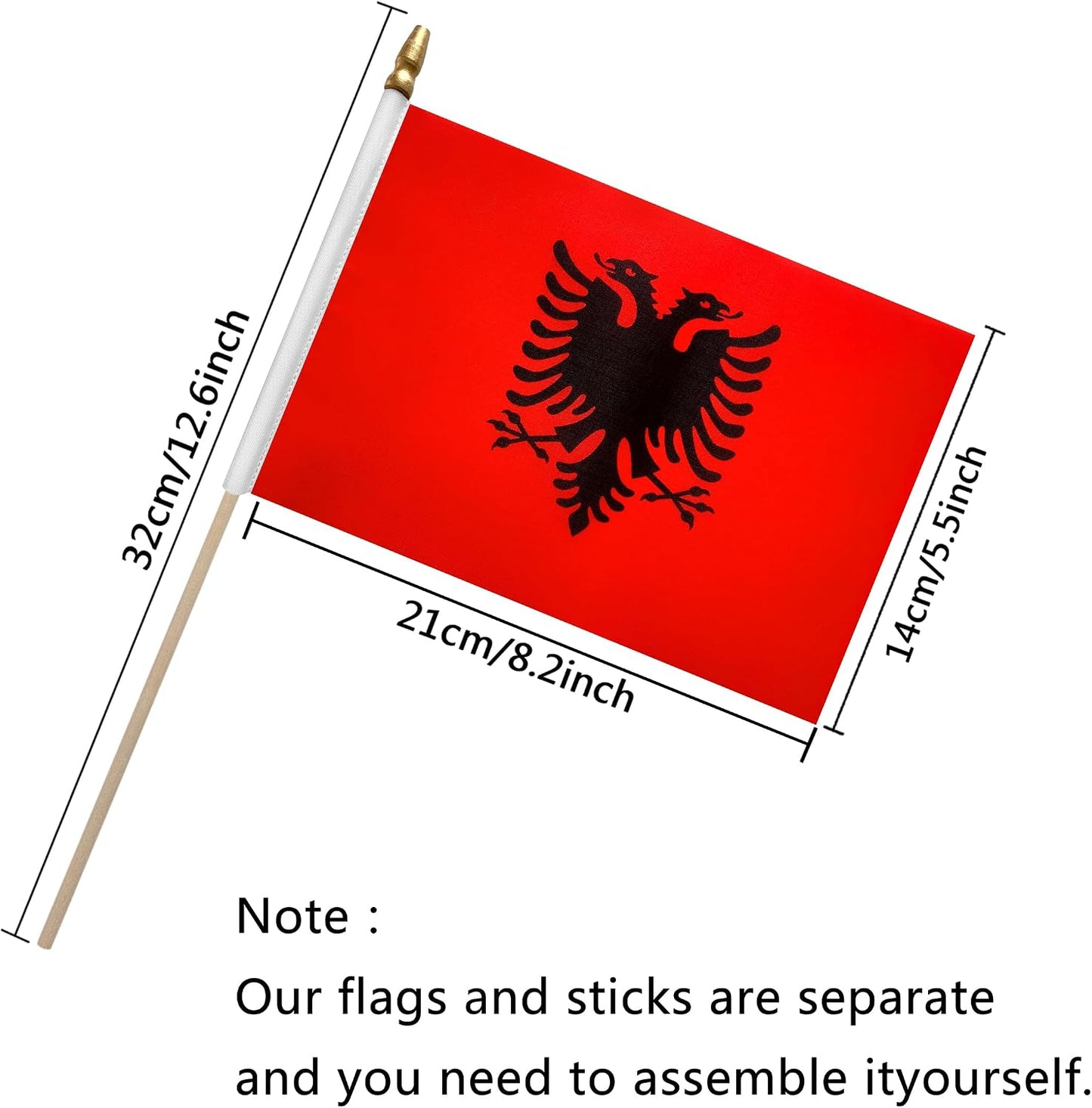 Banderas Albania 5x8" pack 12