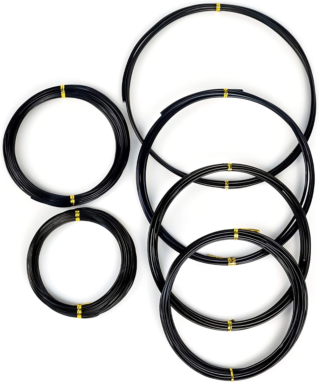 Kit 6 alambres aluminio negro para bonsái 1-4mm 152pies
