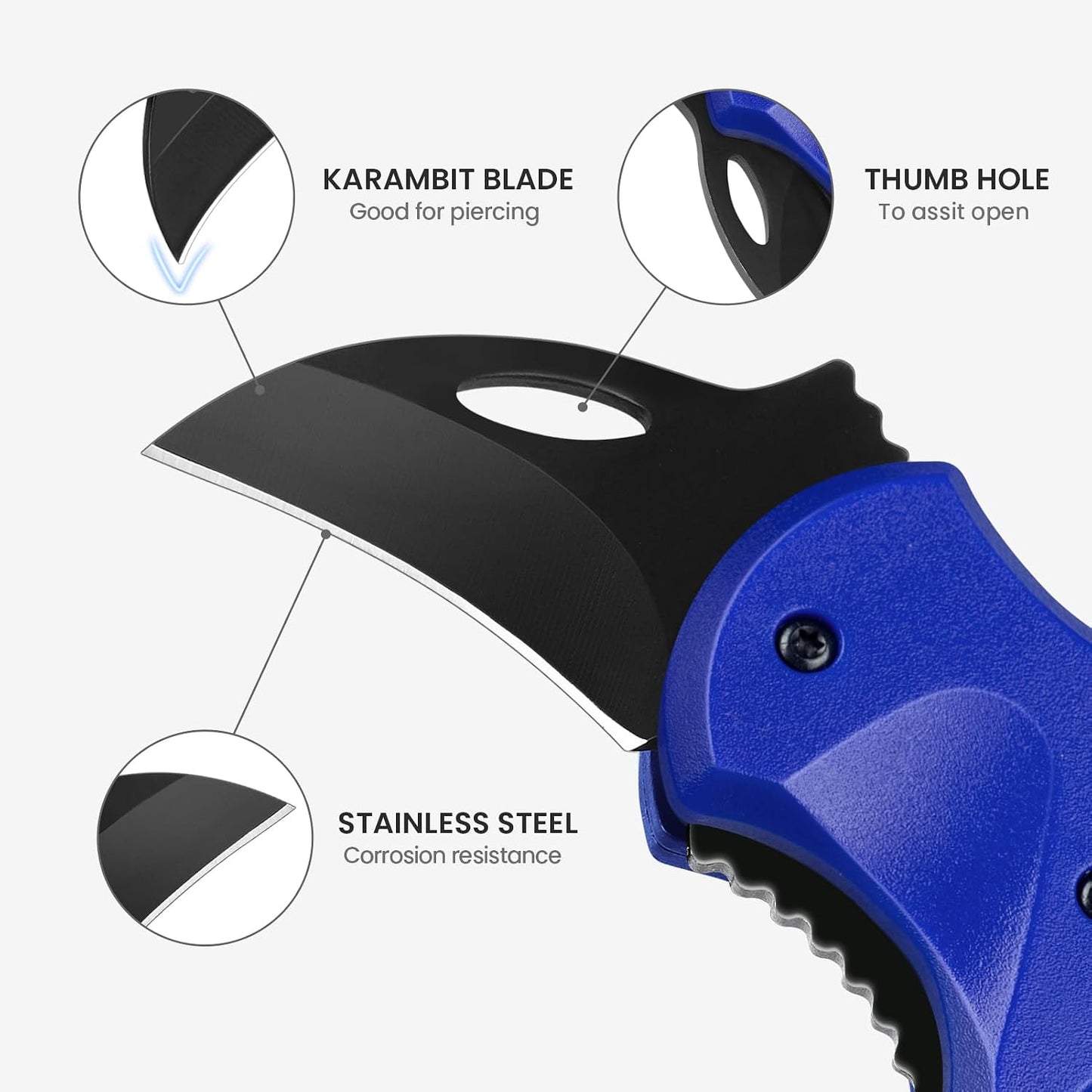 Cuchillo plegable para hombres 1.34pulg hoja afilada EDC