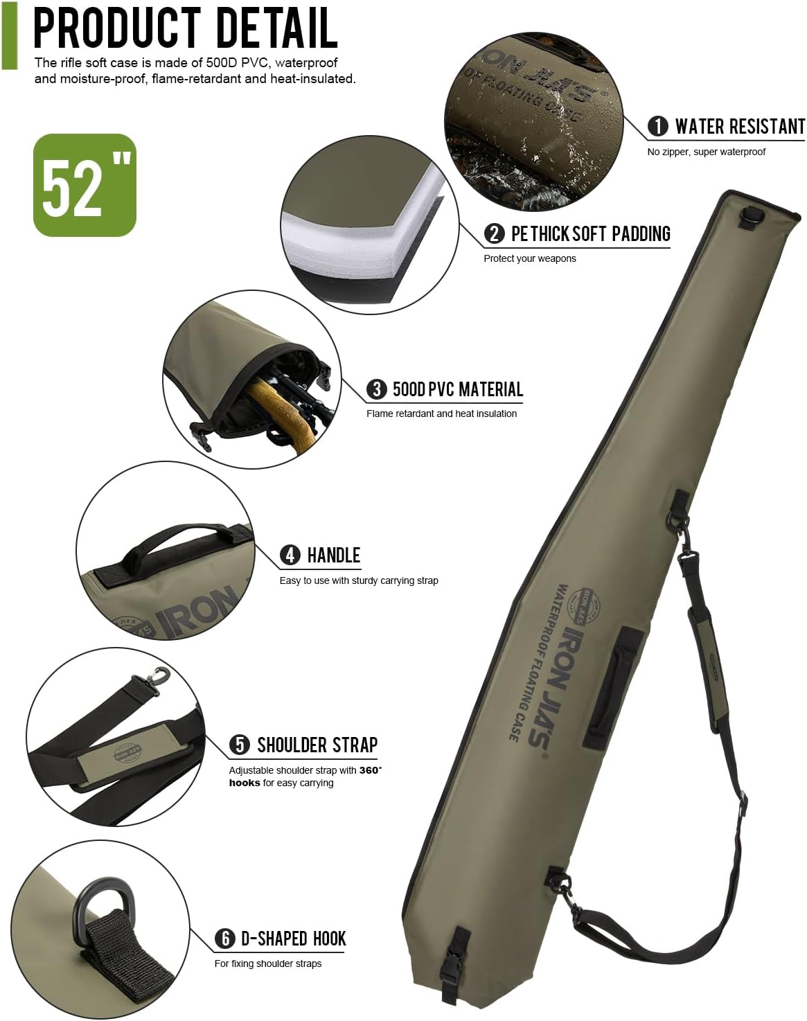 Estuche impermeable 51x11pulg bolsa flotante