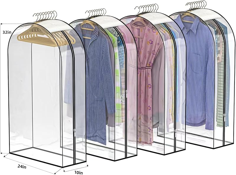 Bolsas colgantes ropa transparente 10pulg set 4 camisas abrigos