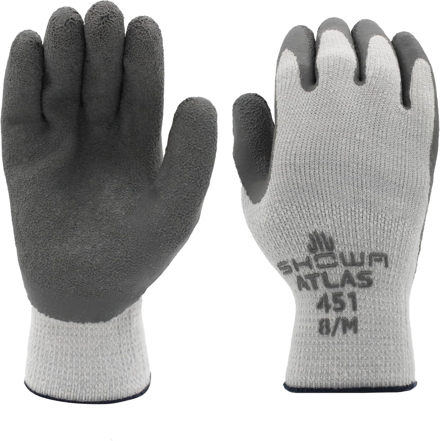 Guantes trabajo invierno palma látex aislados poliéster pequeños