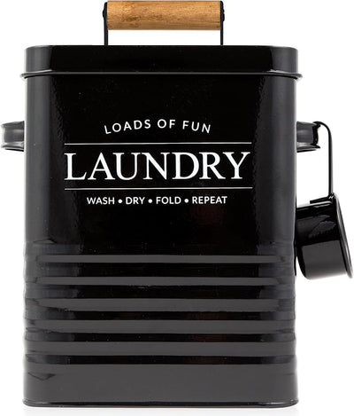 Dispensador jabón metal cuchara lavandería negro