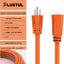 Cable extensión 15pies impermeable jardín hogar naranja