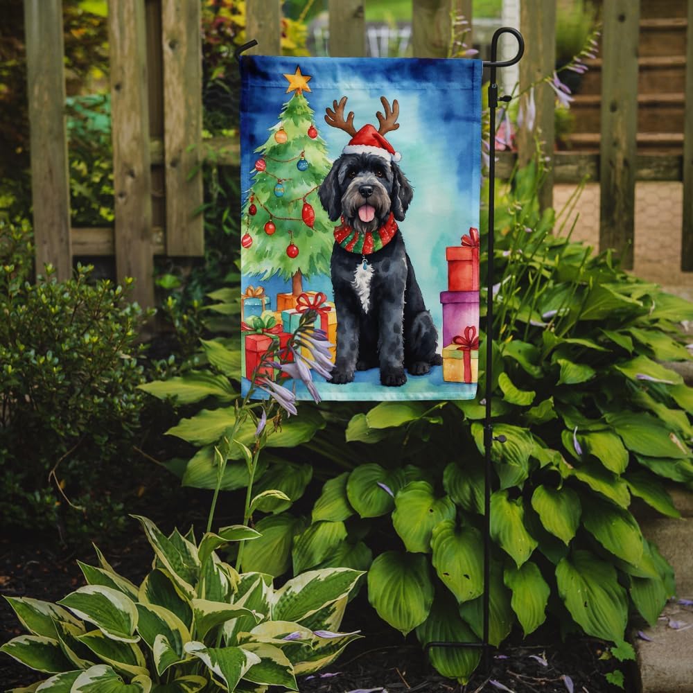 Bandera de jardín Navidad perro agua portugués decorativa