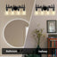 Lámpara pared baño 4 luces pantalla vidrio negro rústico