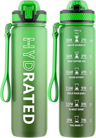 Botella agua Tritan sin BPA 1 litro correa deportiva