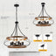Candelabro 6 luces metal madera vintage para comedor