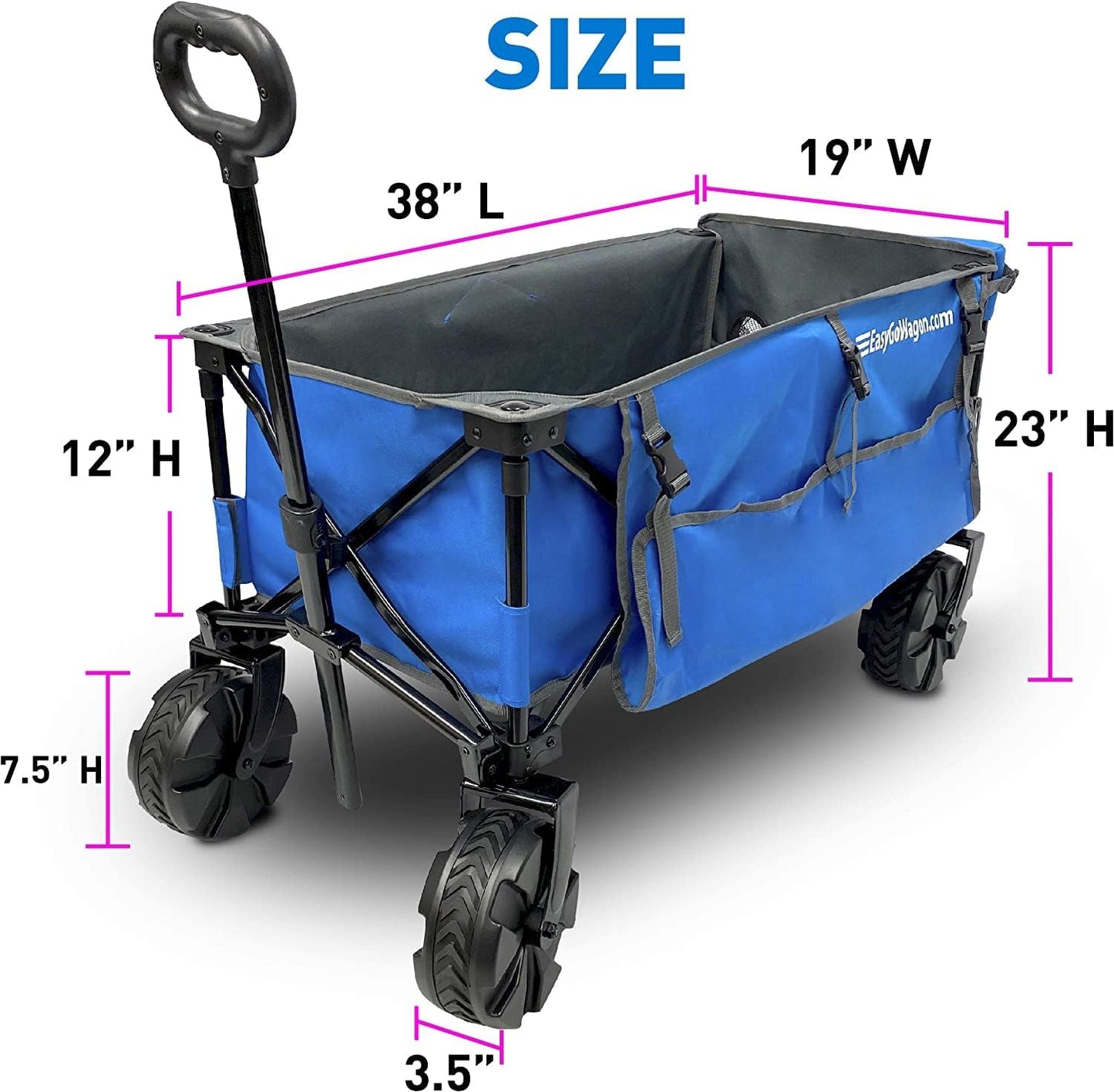 Carro playa plegable con mesa y soportes paraguas