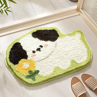 Alfombra baño animales dibujos felpa antiderrap 20x25pulg