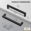 30 Manijas Acero Inox 5" Negro Mate para Cajones Cocina
