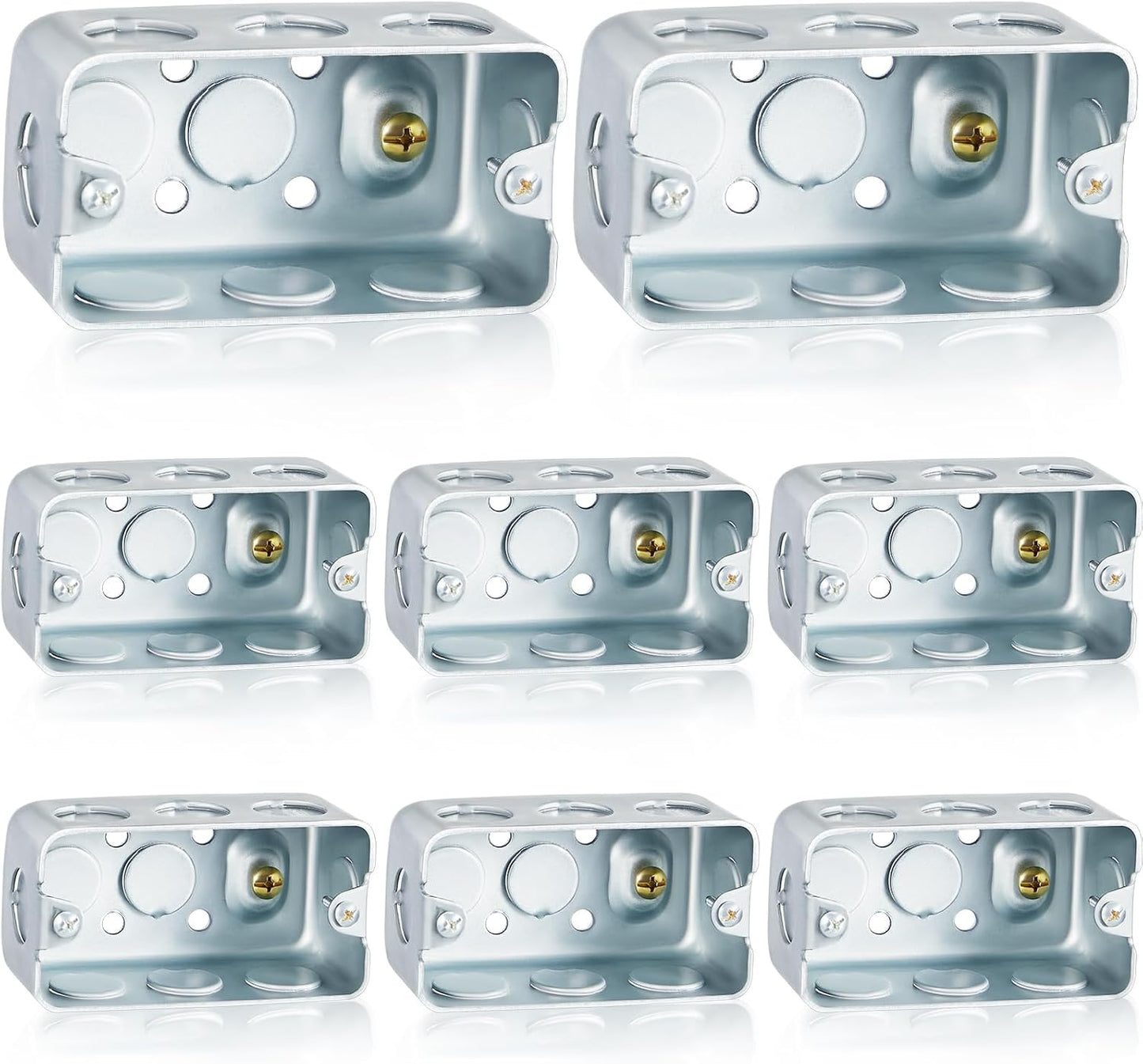 Caja eléctrica metal 4x2pulg 13pulg cúb. 8 pzas