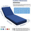 Cojín tumbona exterior 80x26pulg impermeable azul