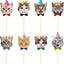 24 Adornos Cupcakes Gatitos Palillos Dientes Fiesta