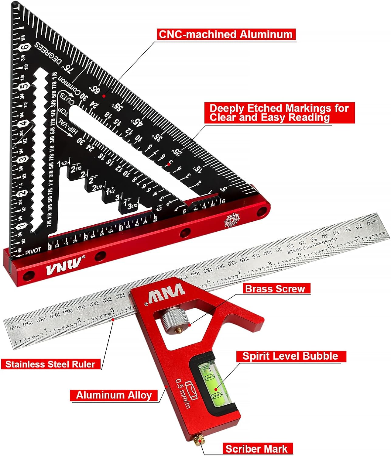 Set Escuadra Viga 7pulg y 12pulg Aluminio CNC