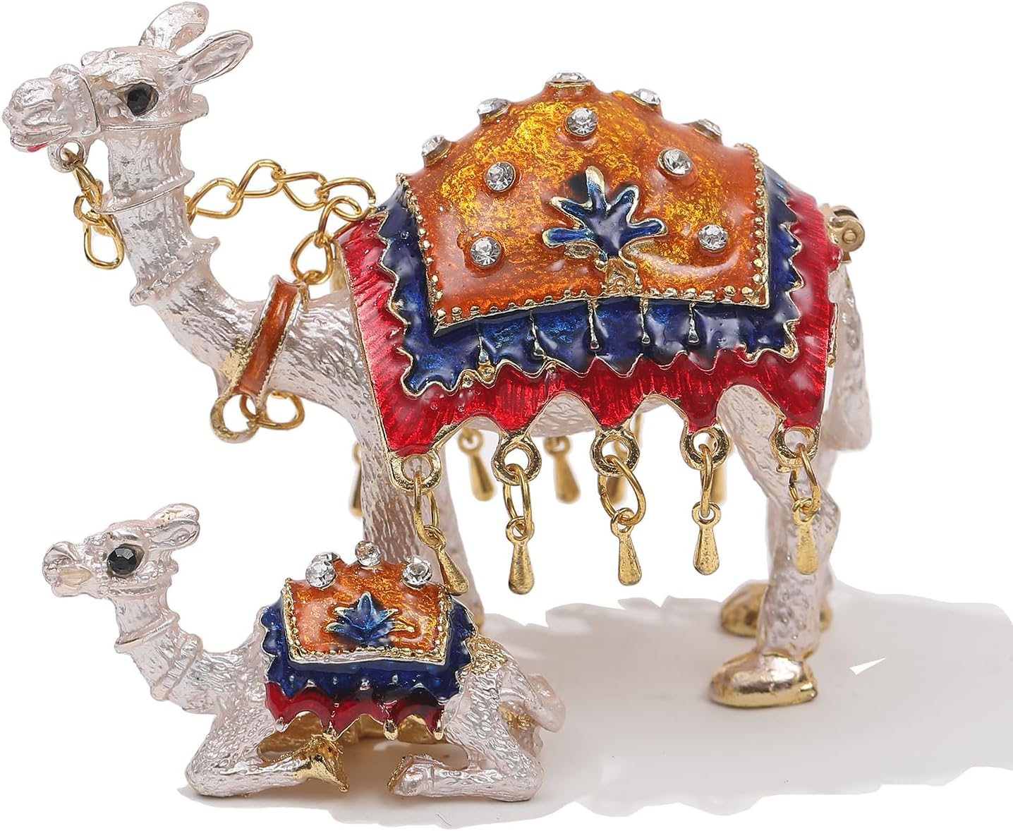 Caja decorativa con bisagras almacenamiento anillos
