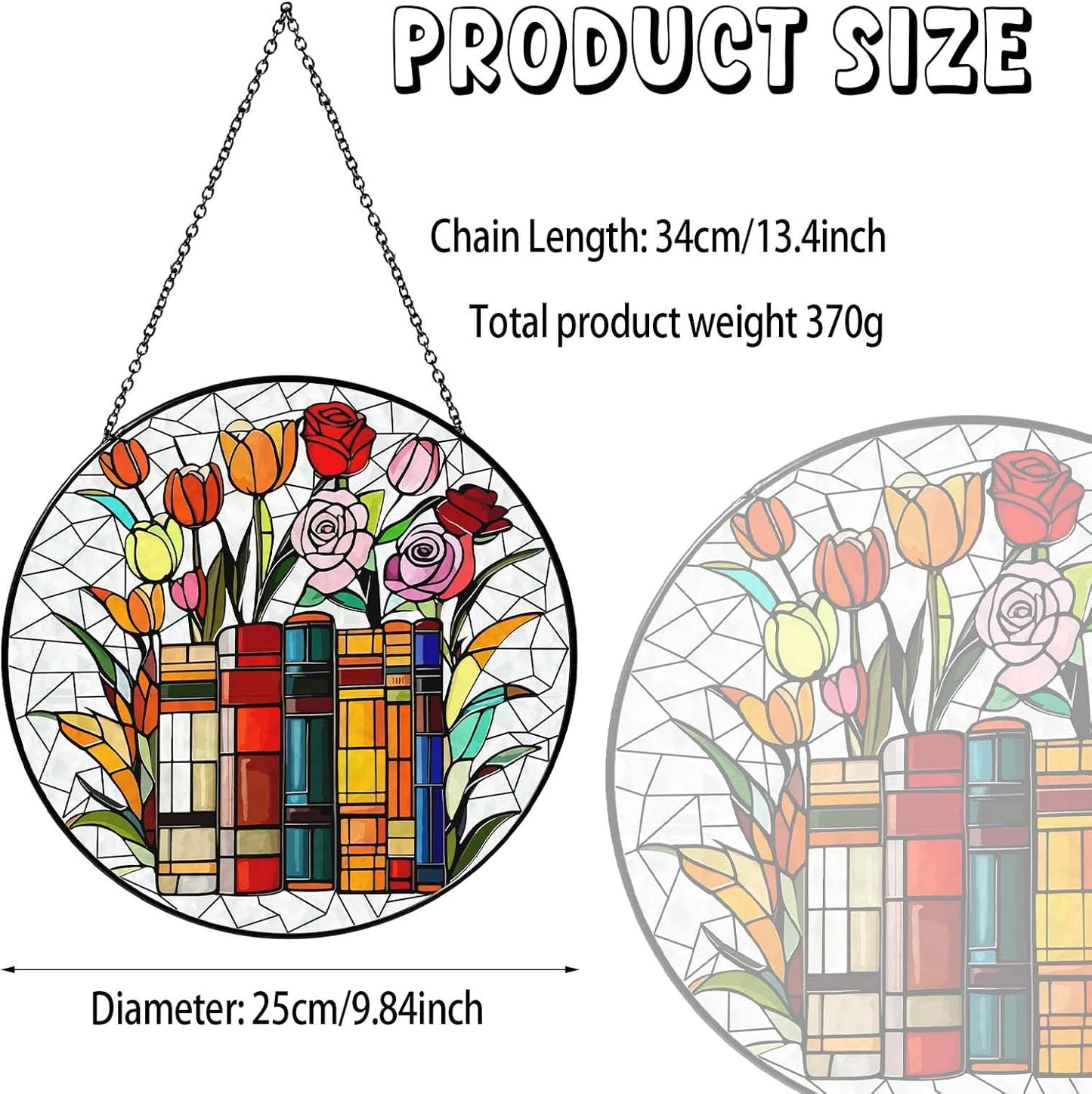 Libro flores para ventana 9.8pulg decoración hecha a mano