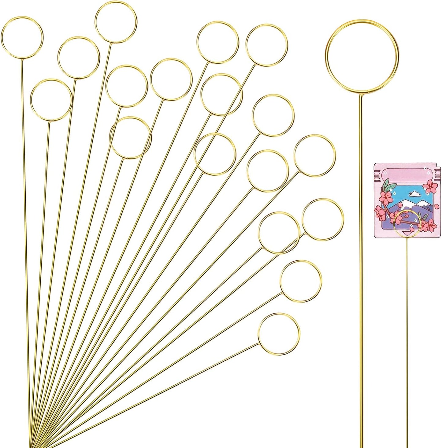 20 Soportes Tarjetas Regalo Metal Dorado Florales