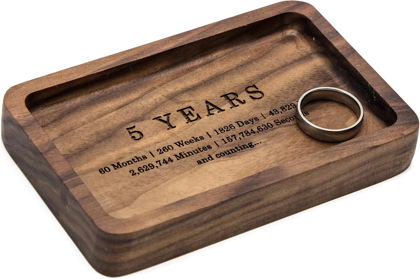 Plato anillos madera rectangular 5.5x3.5"