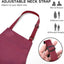 Delantal chef con babero ajustable 2 bolsillos
