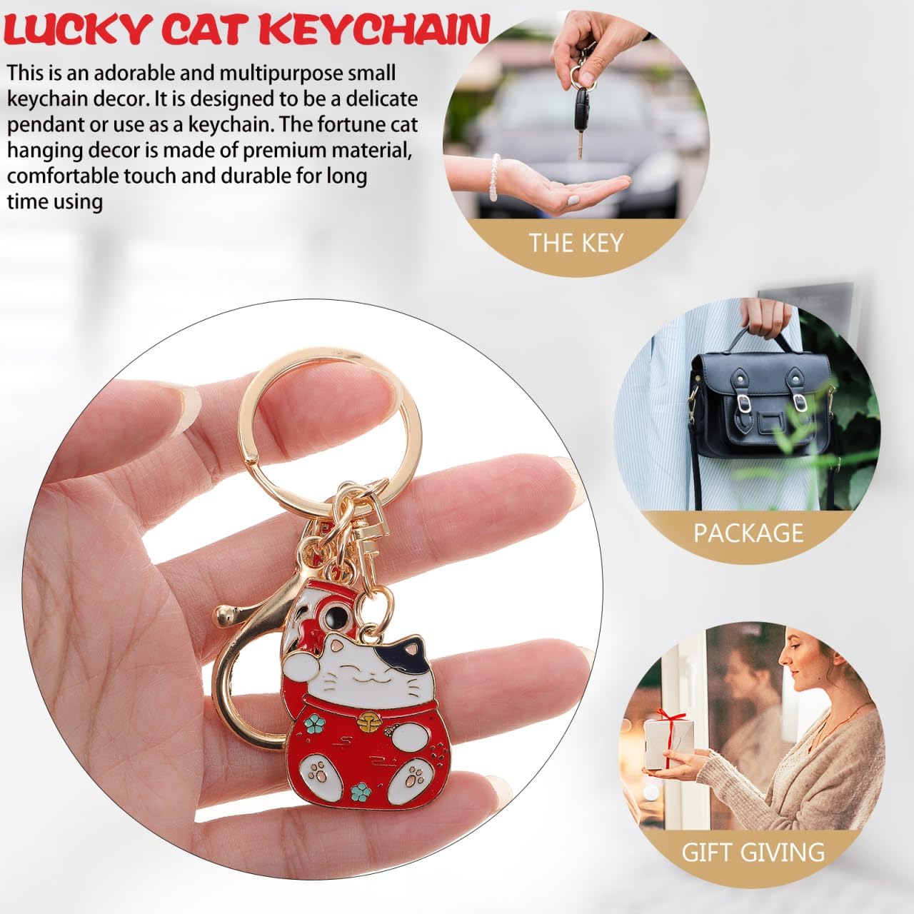 Llavero Maneki Neko gato Fengshui fortuna