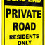 Señal carretera privada aluminio 8x12" preperforado