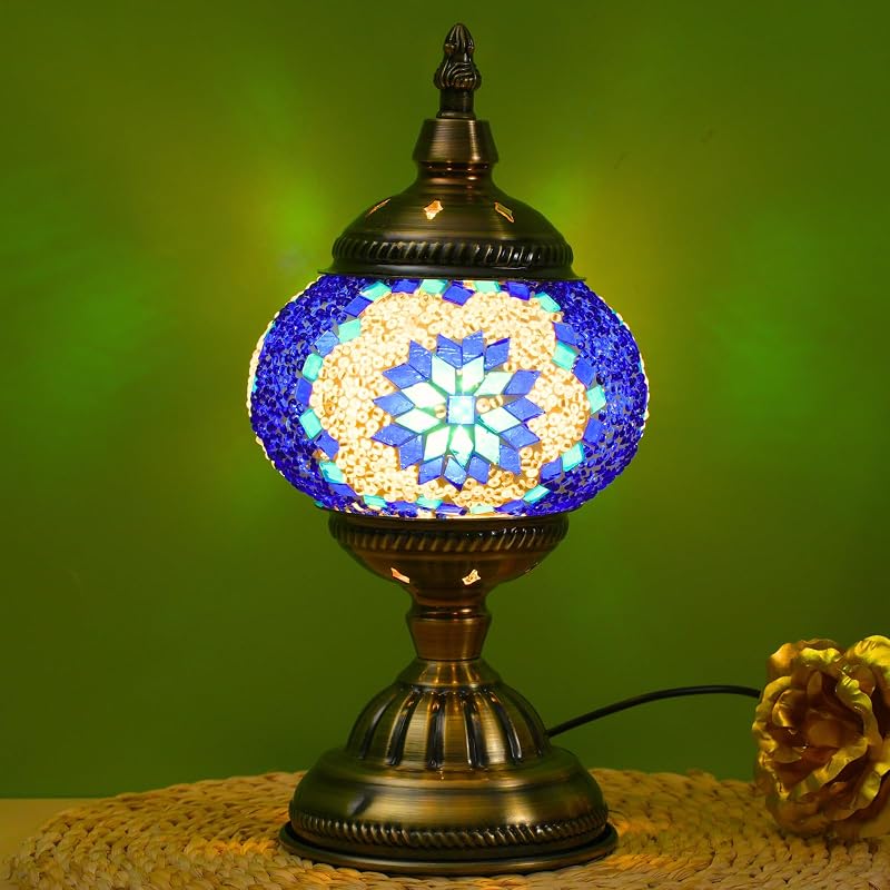 Lámpara mesa mosaico turco luz nocturna 3 colores