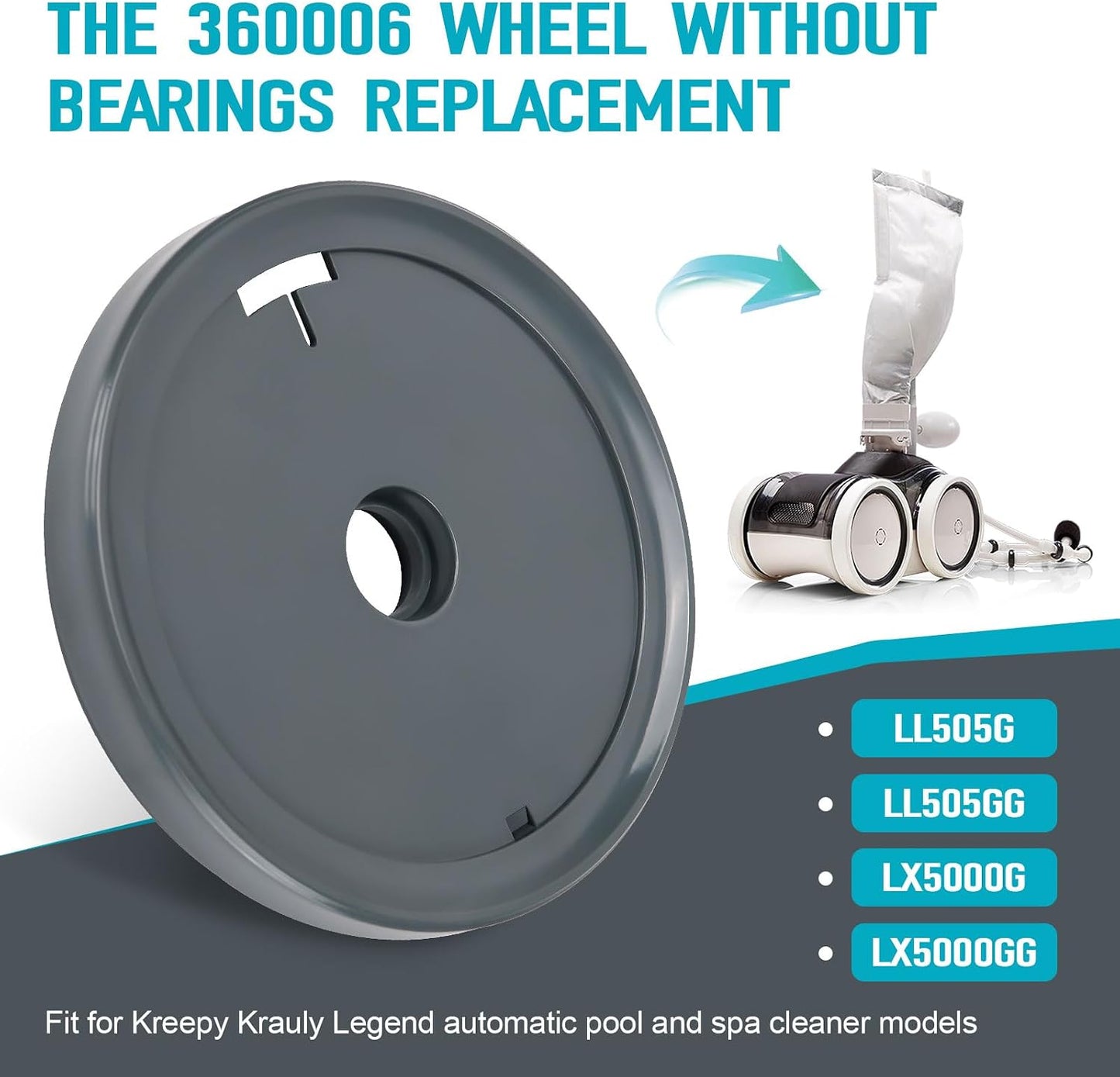Rueda repuesto Pentair Kreepy Krauly Legend LL505G LX5000G
