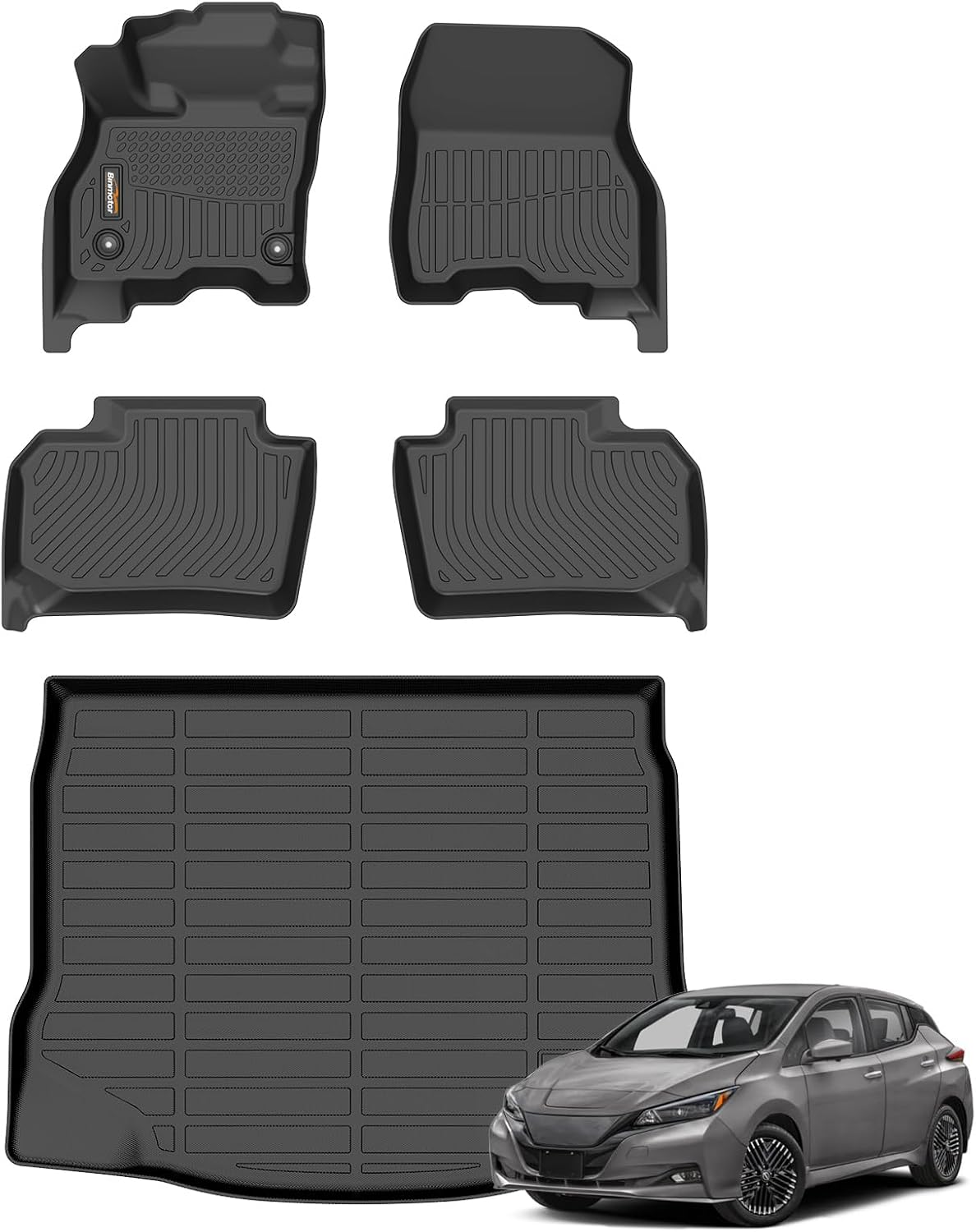 Alfombrillas carga TPE Nissan Leaf 2018-25 2 filas negro