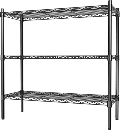 Estantería alambre 3 niveles negro para cocina garaje