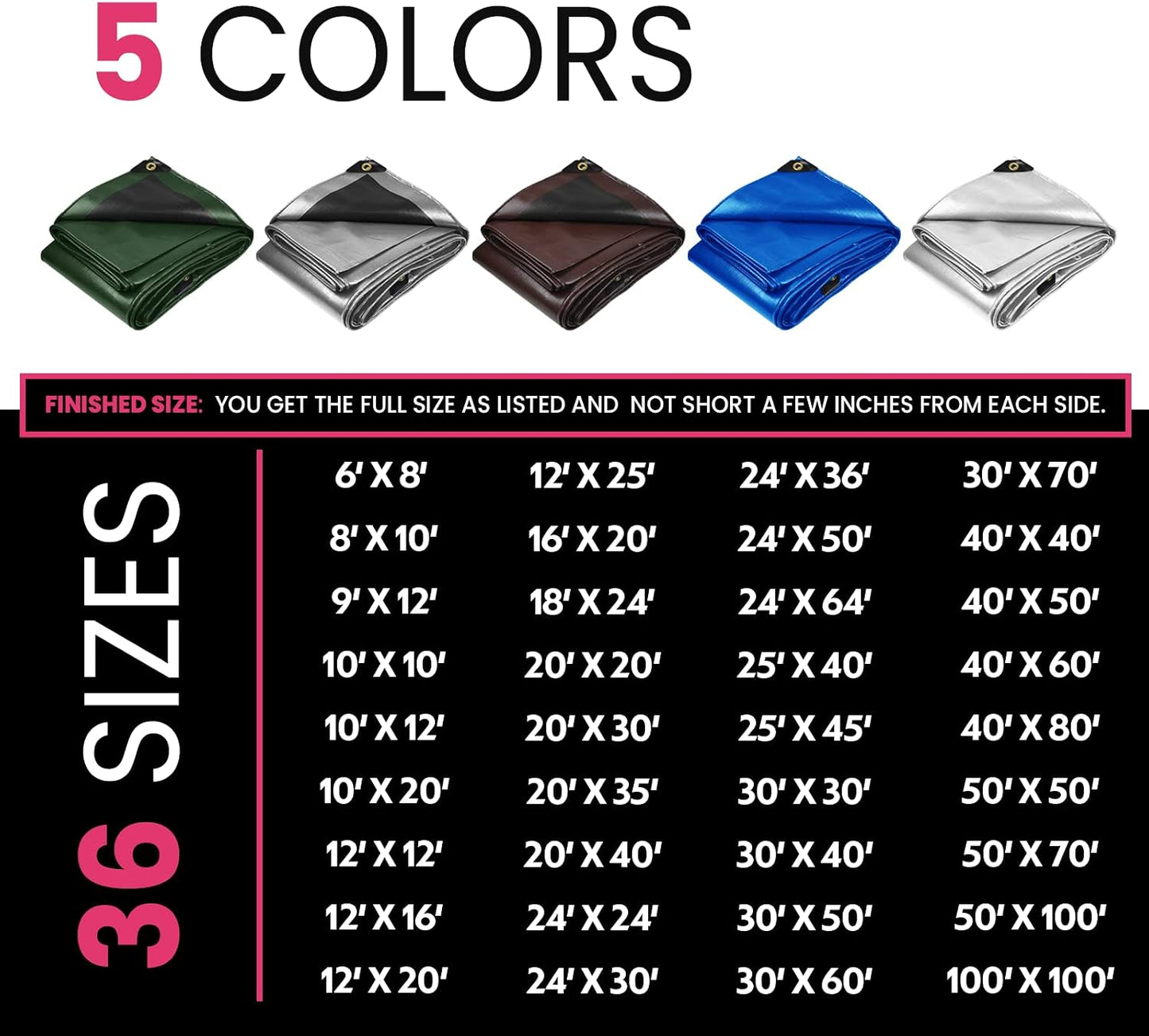 Lona polietileno 22mil impermeable UV resistente