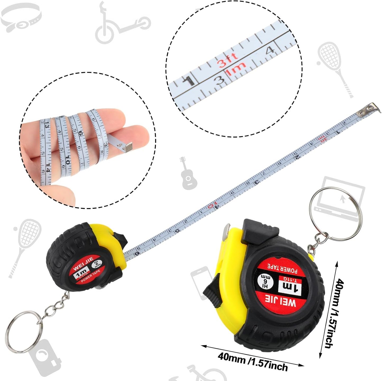 Set 80 llaveros cinta métrica regalo papá adulto
