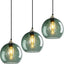 Luminarias colgantes globo vidrio gris y verde para cocina
