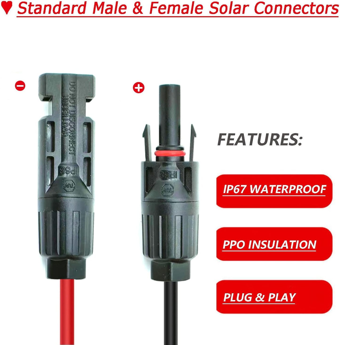 Kit paneles solares 10awg 12ft comp adaptador Anderson
