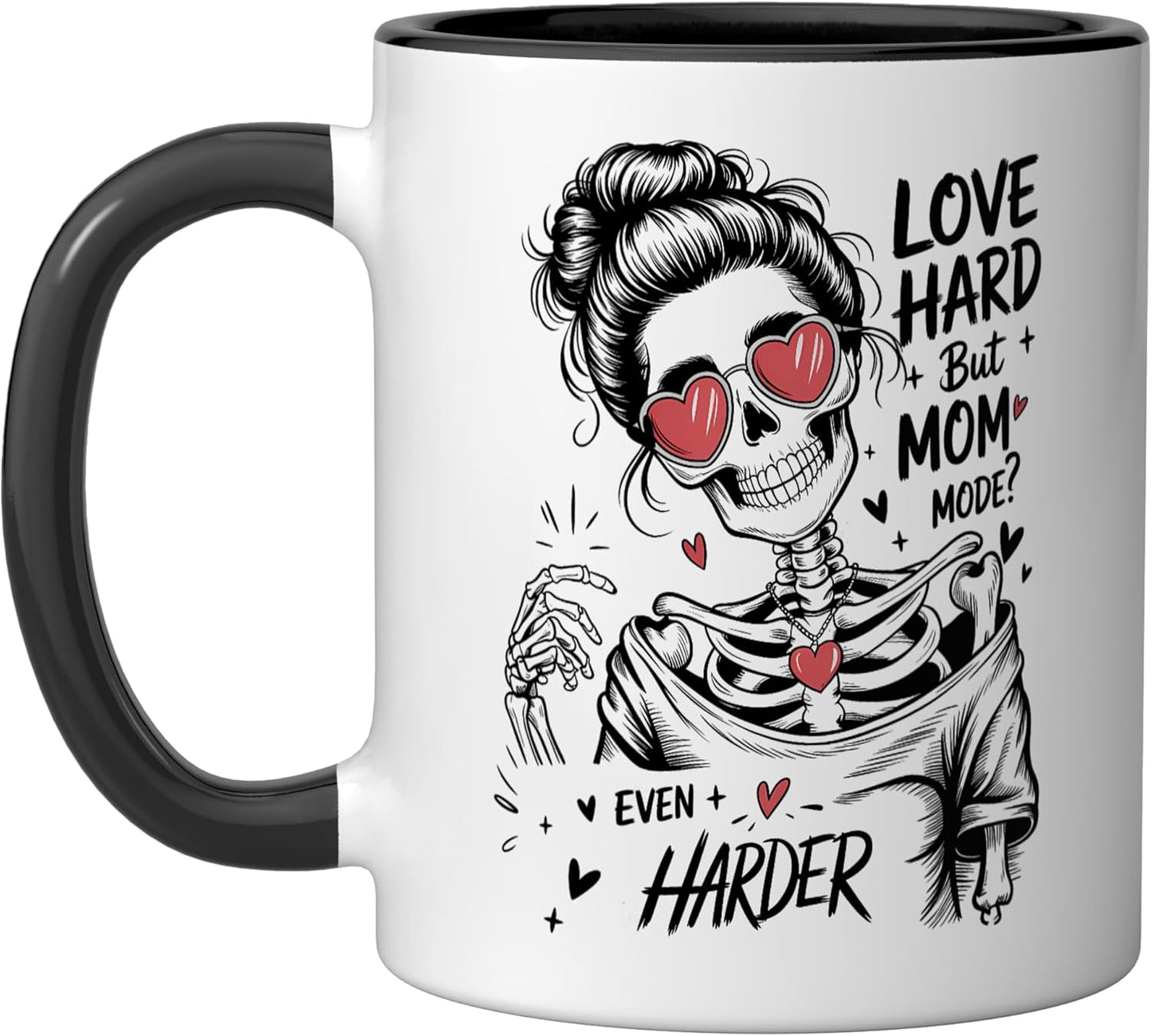 Taza Cerámica para Desayuno Estilo Búfalo Negro/Blanco