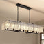 Candelabro rectangular cristal negro 47pulg para isla cocina