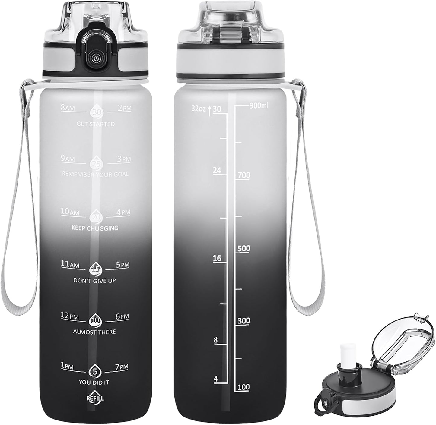 Botella agua 32oz sin BPA con correa a prueba de fugas