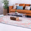 Alfombra malecón 2'2"x3'1" rectangular azul/naranja